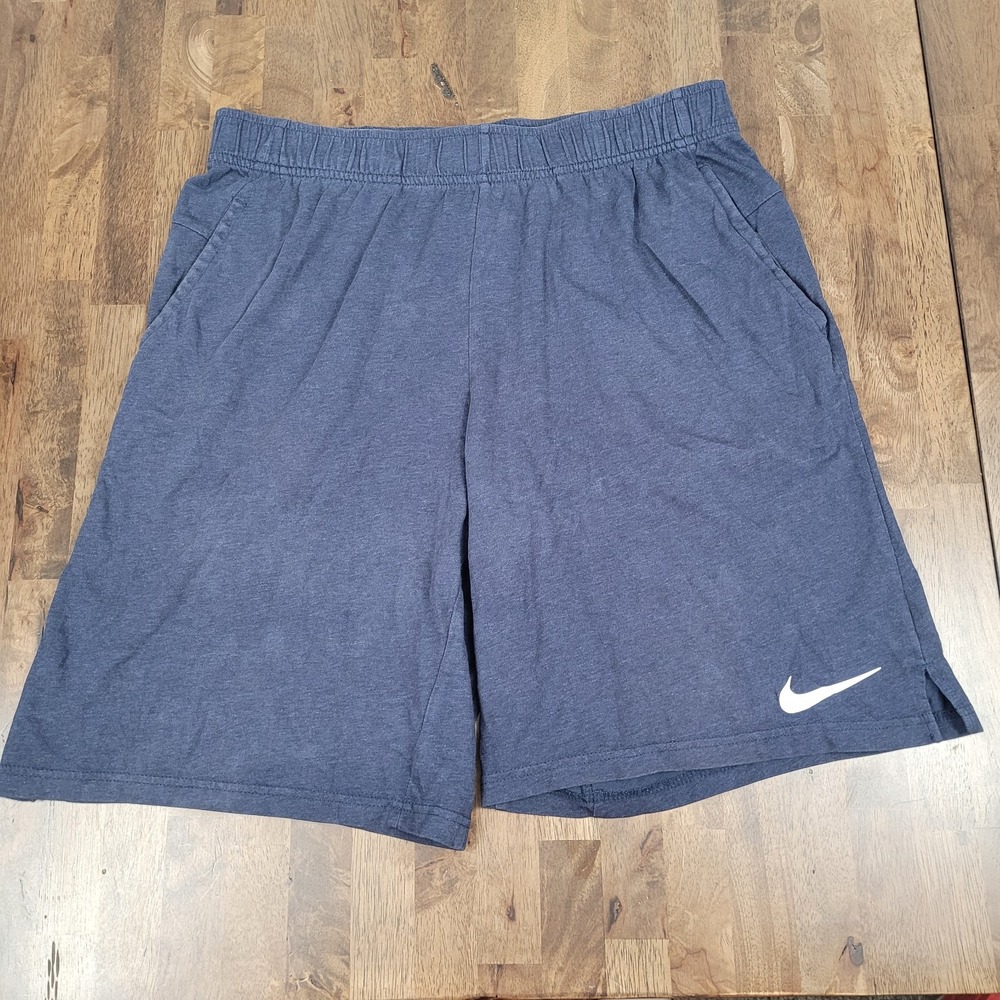 Nike Men's Athletic Dri-Fit Cotton/ Poly Blend Shorts Blue Size Large Tall